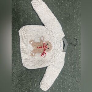 Cozy Cream Kids Sweater with Gingerbread Design